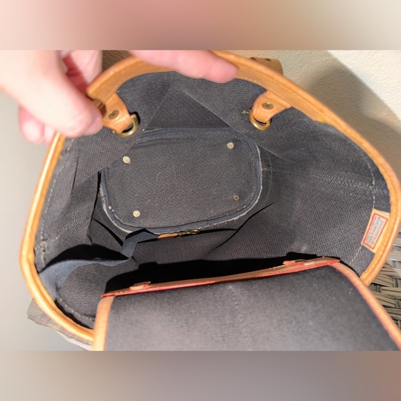 Dooney & Bourke Vintage Black Canvas & Natural Vacchetta Leather Tote - Picture 7 of 16